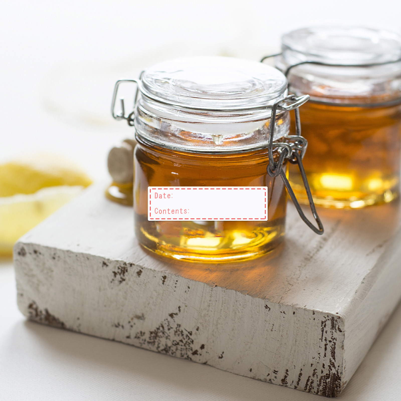 Food Storage Jar Labels - 1 Roll Food Stickers Glassine Paper