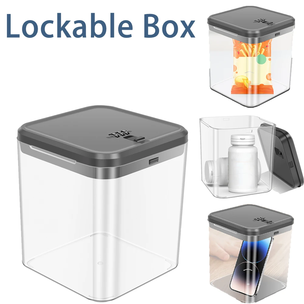 Food Storage Locker - Transparent Lock Box with Password Lockable