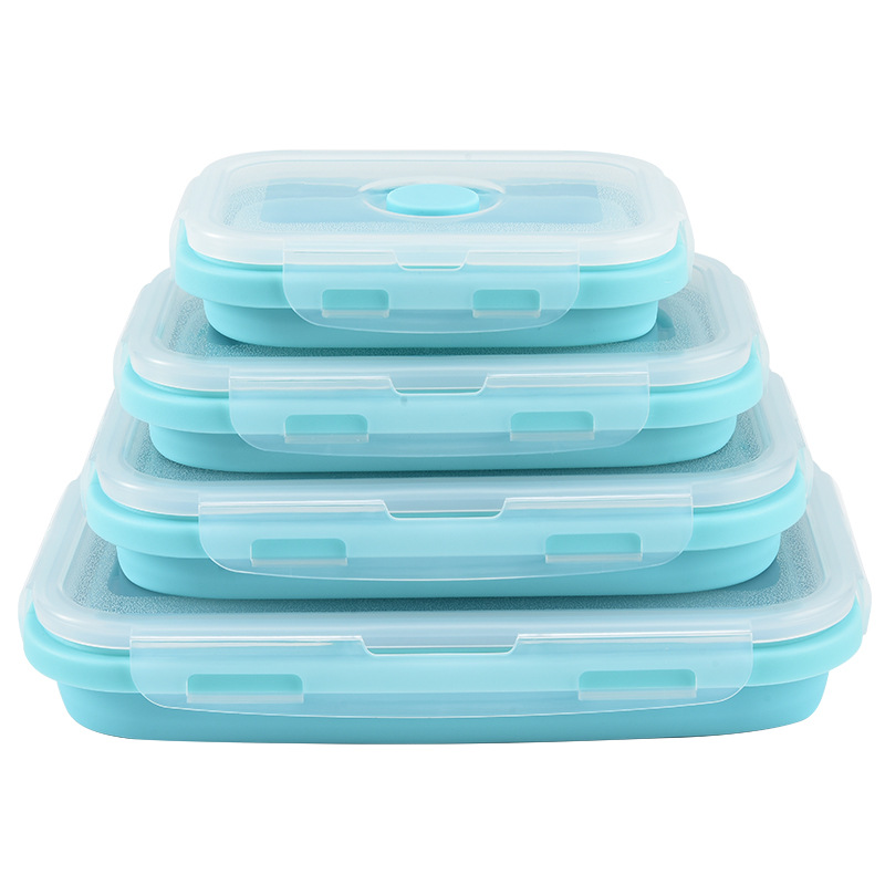 Food Storage Boxes With Lids - Collapsible Silicone Food Storage Container With
