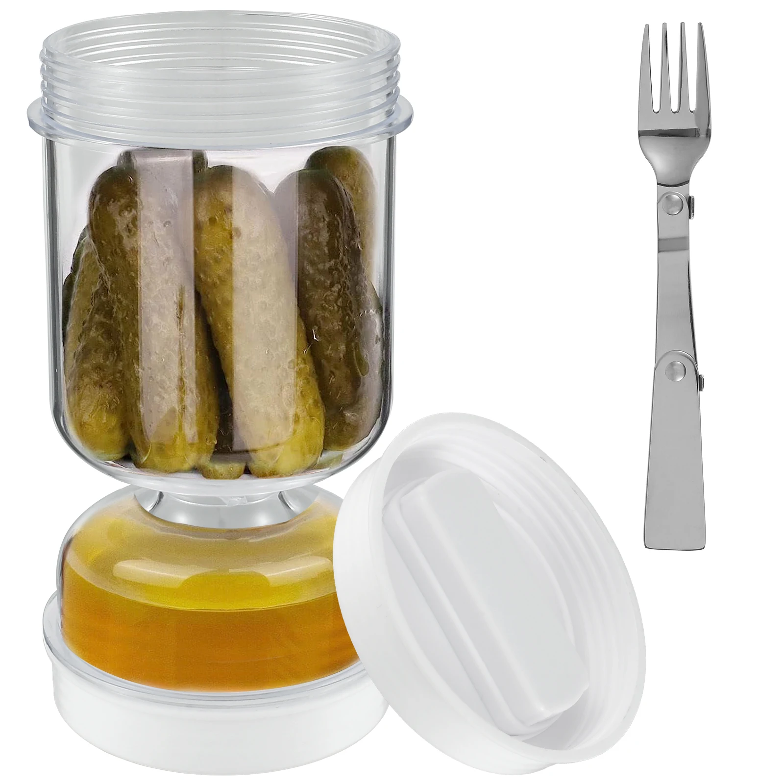 Airtight Cereal Jar - Pickles Jar With Forks Dry and
