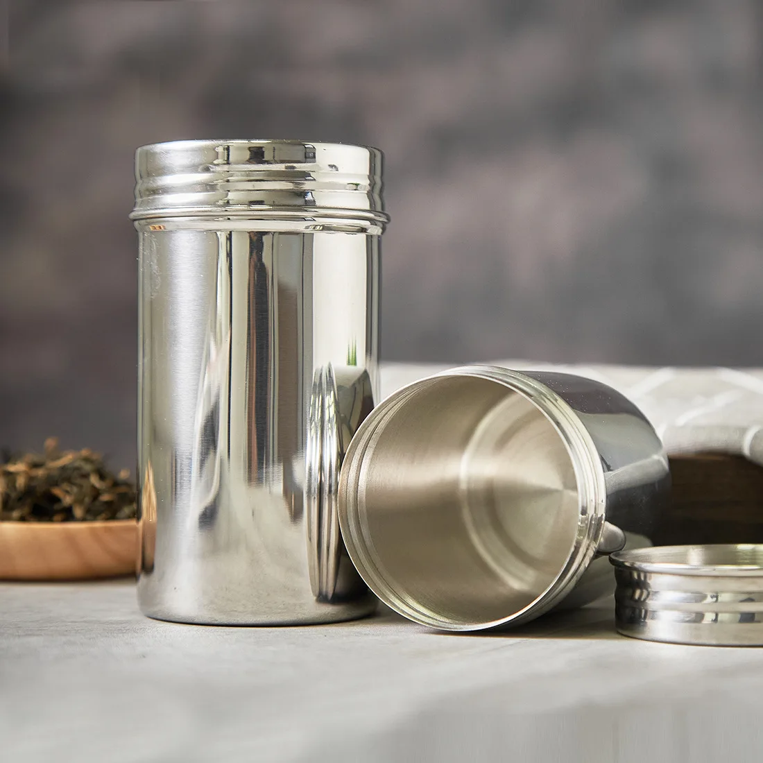Airtight Cereal Jar - Stainless Steel Sealed Storage Jar, Portable
