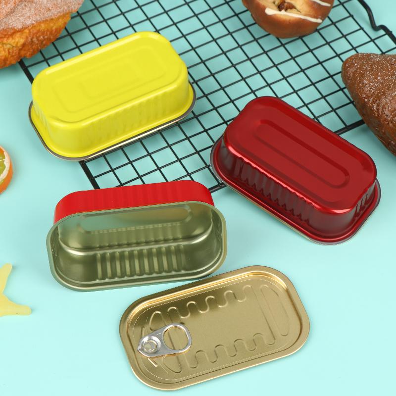 Food Storage Boxes With Lids - 2Pcs Rectangular Mini Sealed Metal Tin