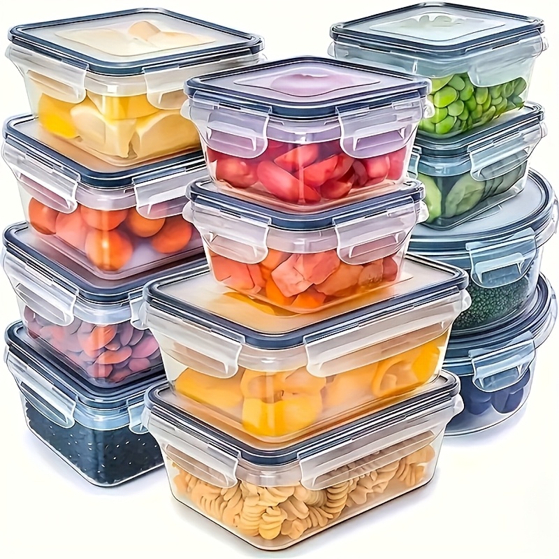 Food Storage With Dividers - 8Pcs Set Includes 4 Containers and