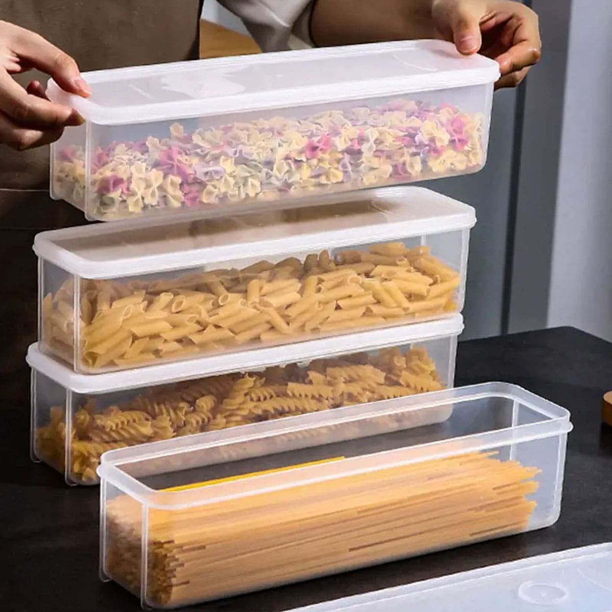 Food Storage Boxes With Lids - 1 Plastic Transparent Storage Box, Refrigerator