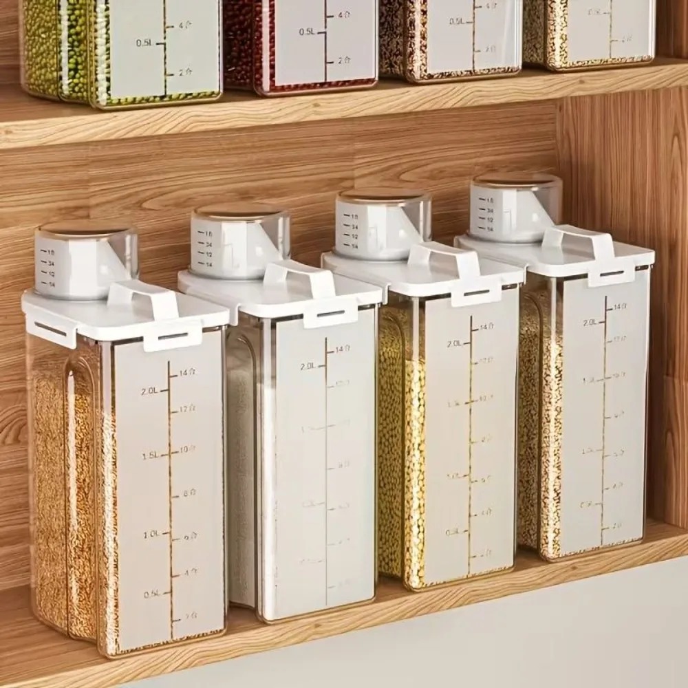 Airtight Cereal Jar - 4 Pack 5LB Rice Storage Containers,