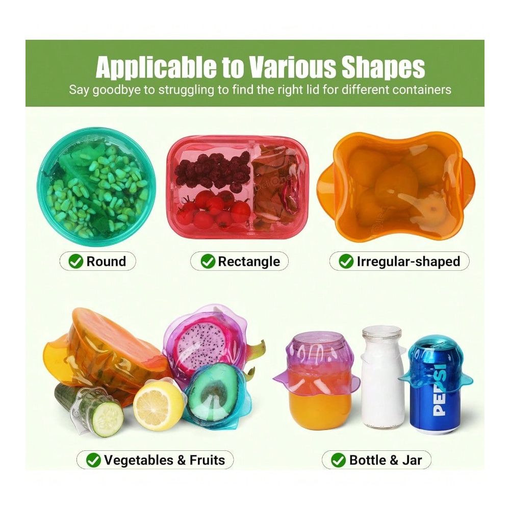 Stretch Lids For Food Storage  - Silicone Stretch Lid 评论和价格