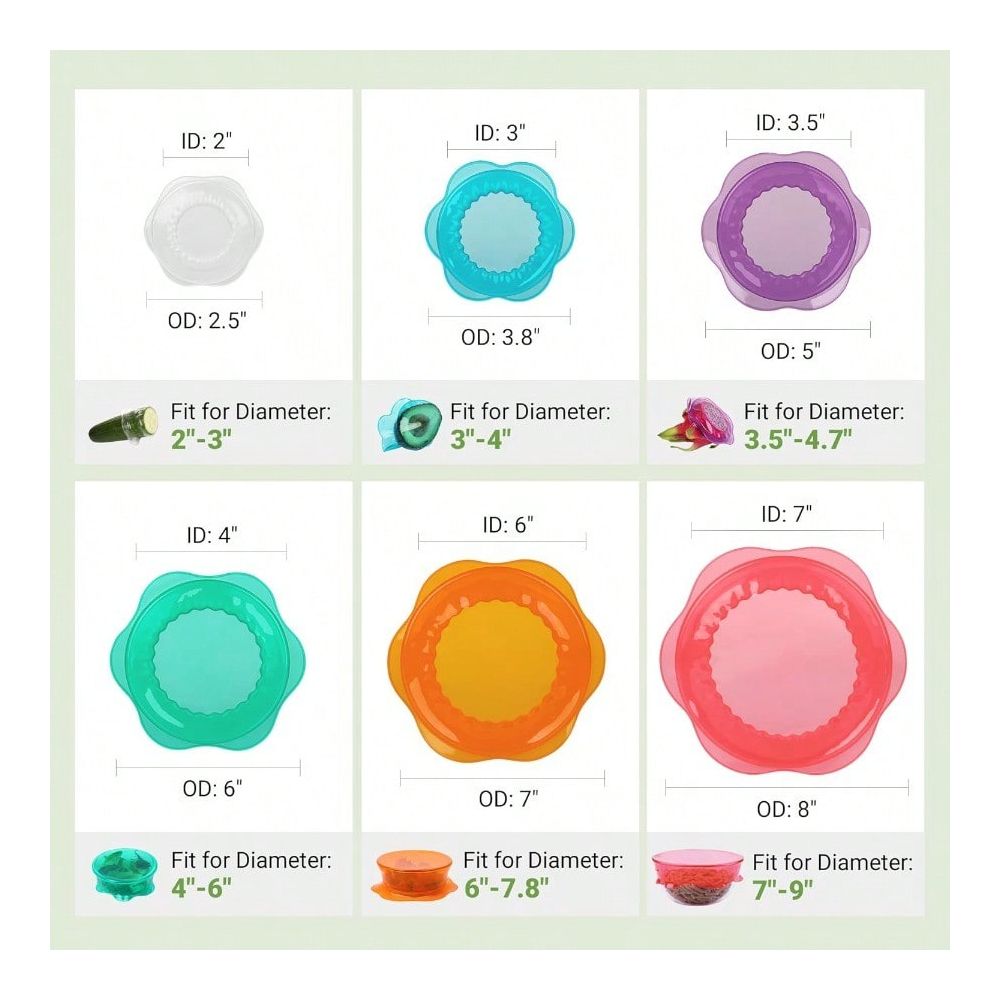 Stretch Lids For Food Storage  - Silicone Stretch Lid 评论和价格