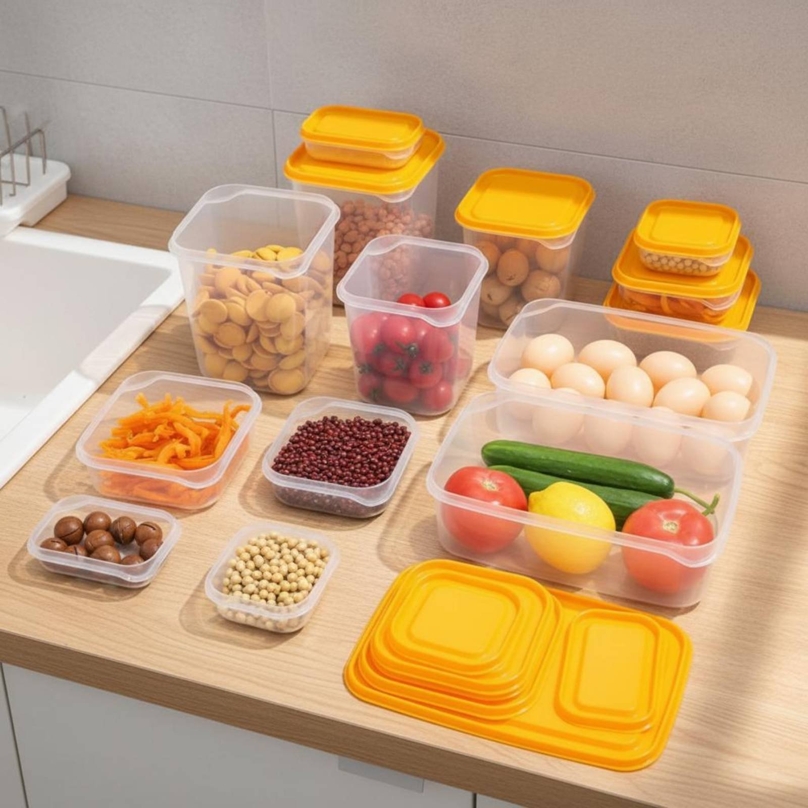 17 Pieces Fridge Storage Box S - Food Storage Box Set 评论和价格
