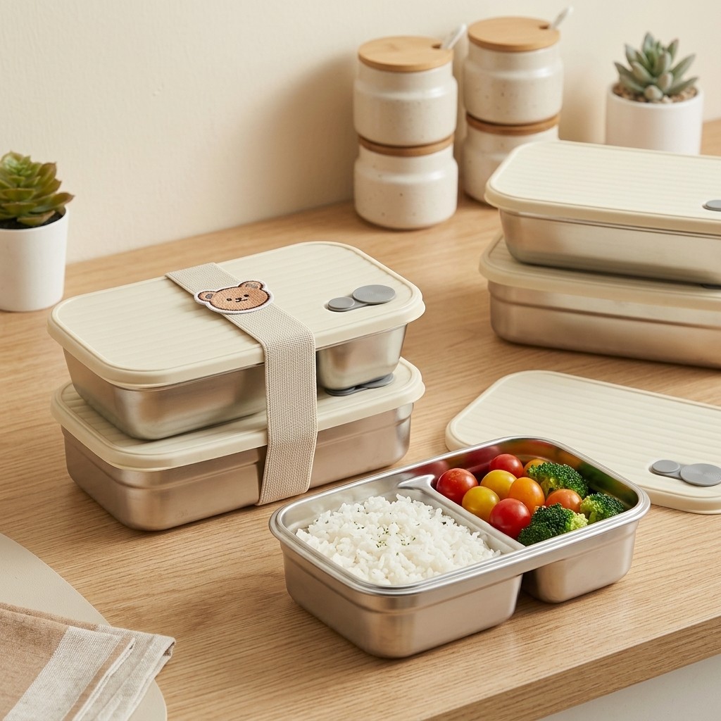 Stainless Steel Bento Box Meta - Food Storage Box Set 评论和价格