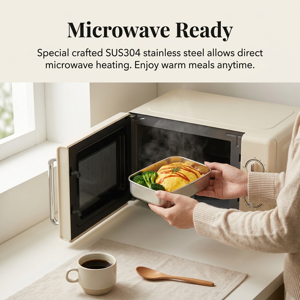 Stainless Steel Bento Box Meta - Food Storage Box Set 评论和价格