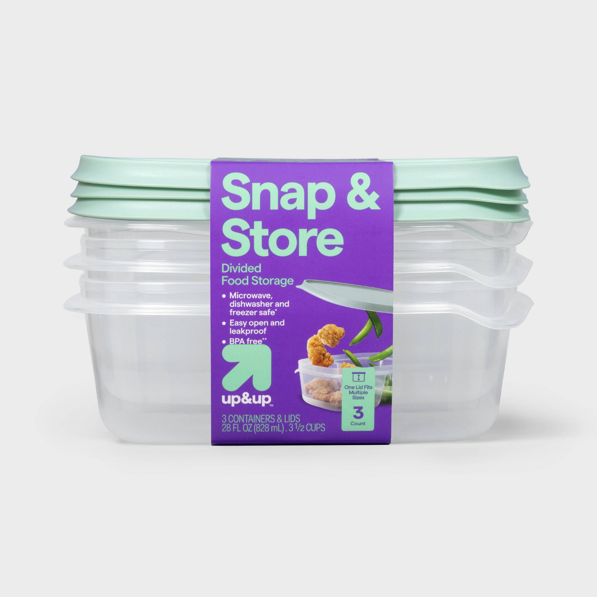 3ct Clear Plastic Divided Rect - Food Storage With Dividers 评论和价格