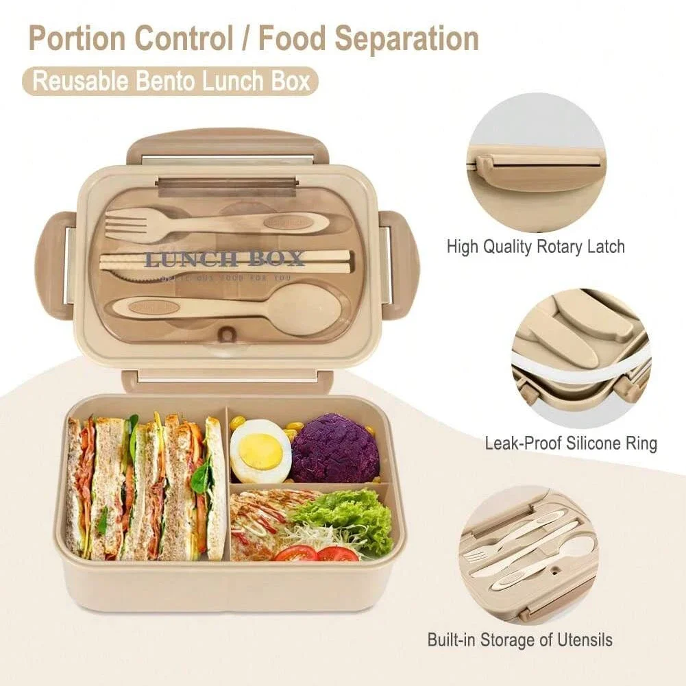 Adult Bento Box with 3 Compart - Food Storage Safety 评论和价格