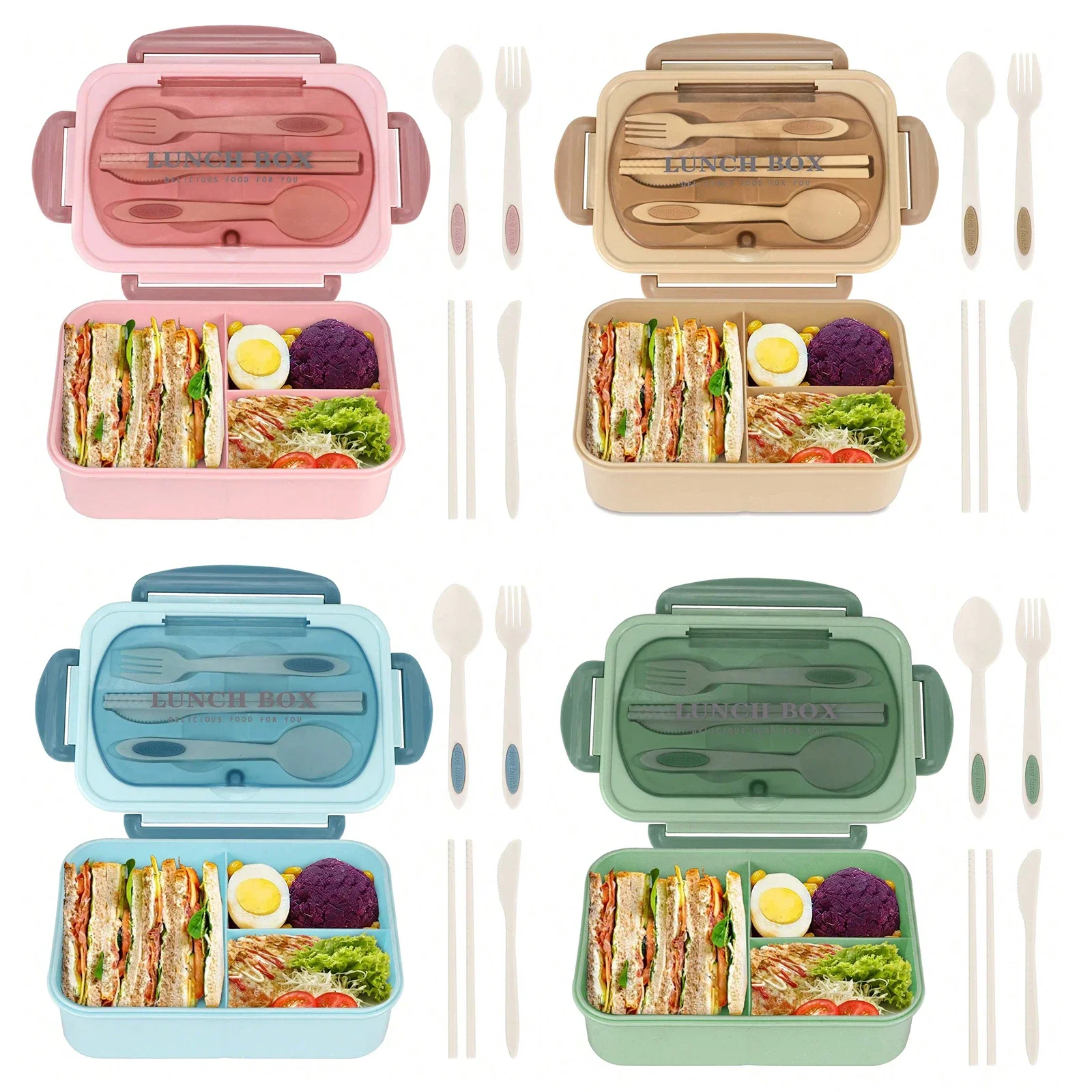 Adult Bento Box with 3 Compart - Food Storage Safety 评论和价格