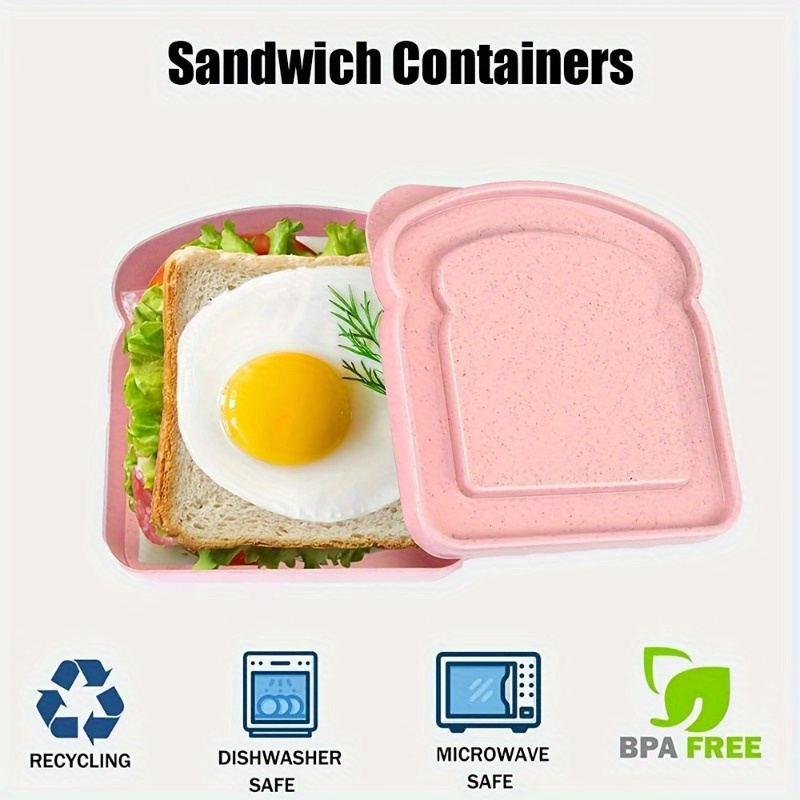 1pc Bento Boxes, Sandwich Cont - Food Storage Boxes With Lids 评论和价格