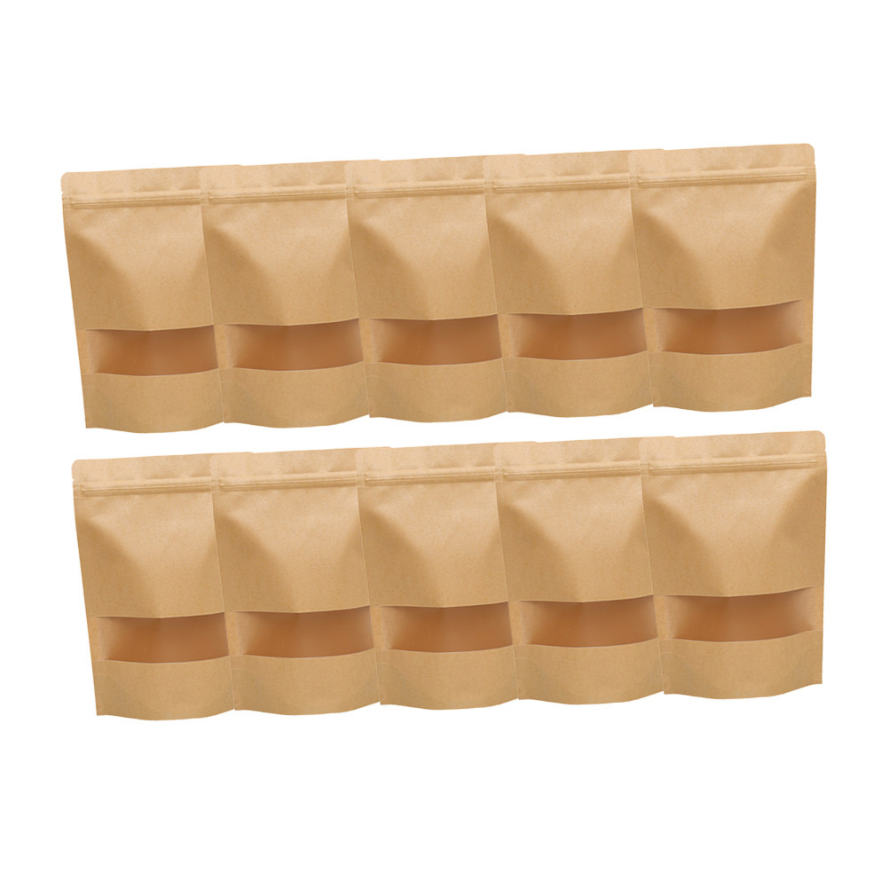 50Pcs Standing Kraft Paper Zip - Food Storage And 评论和价格