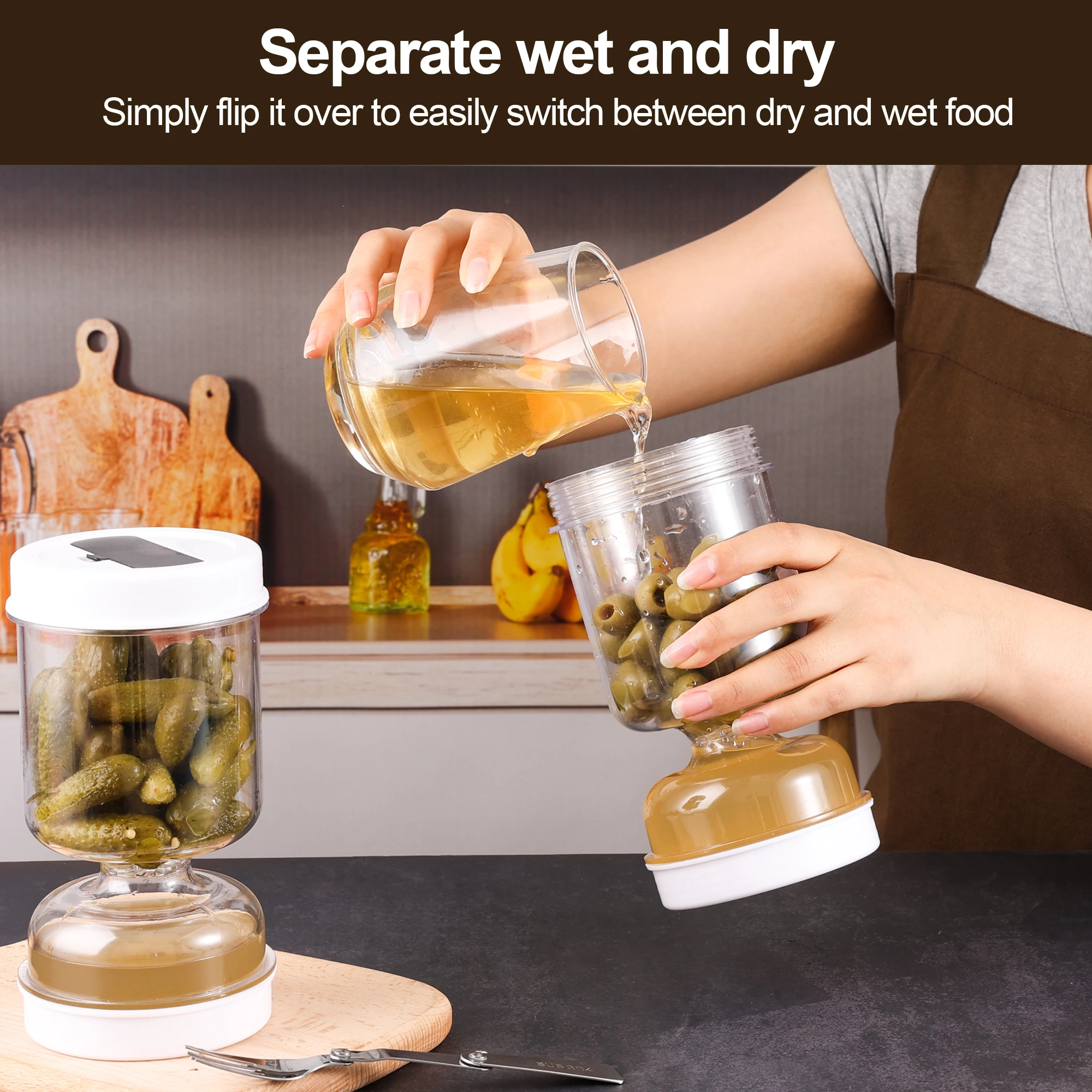 Pickles Jar With Forks Dry and - Airtight Cereal Jar 评论和价格