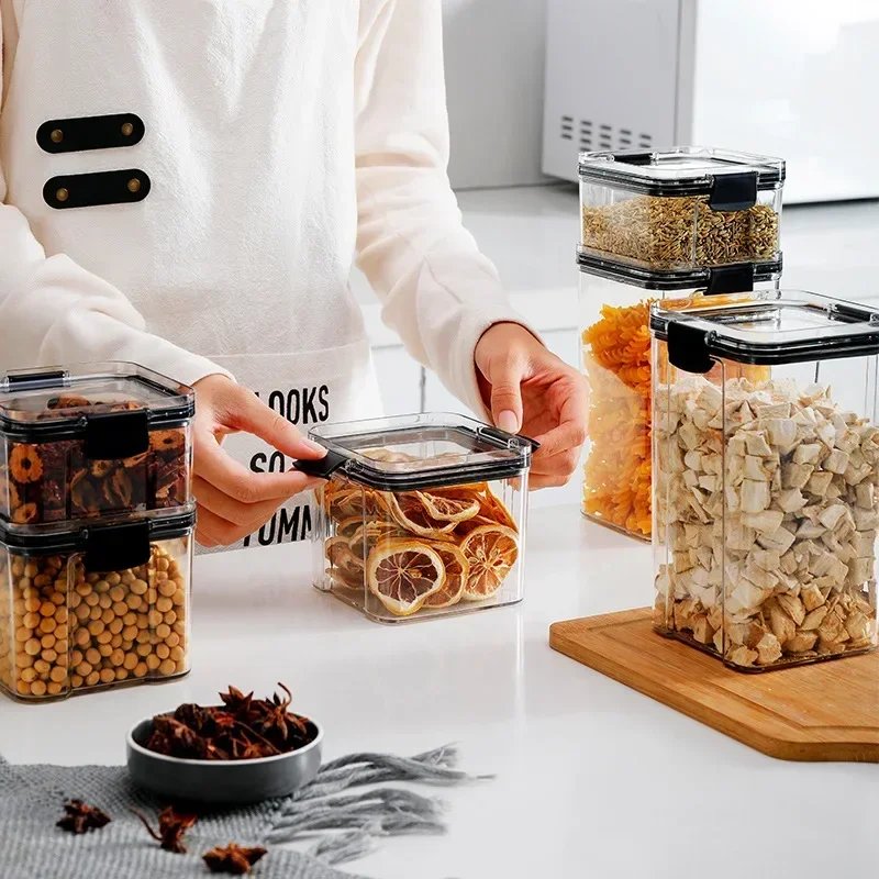 460-1800ml Sets Stackable Kitc - Airtight Cereal Jar 评论和价格
