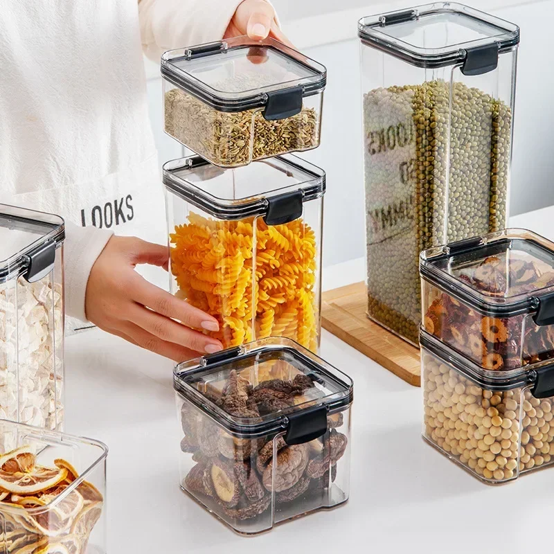 460-1800ml Sets Stackable Kitc - Airtight Cereal Jar 评论和价格