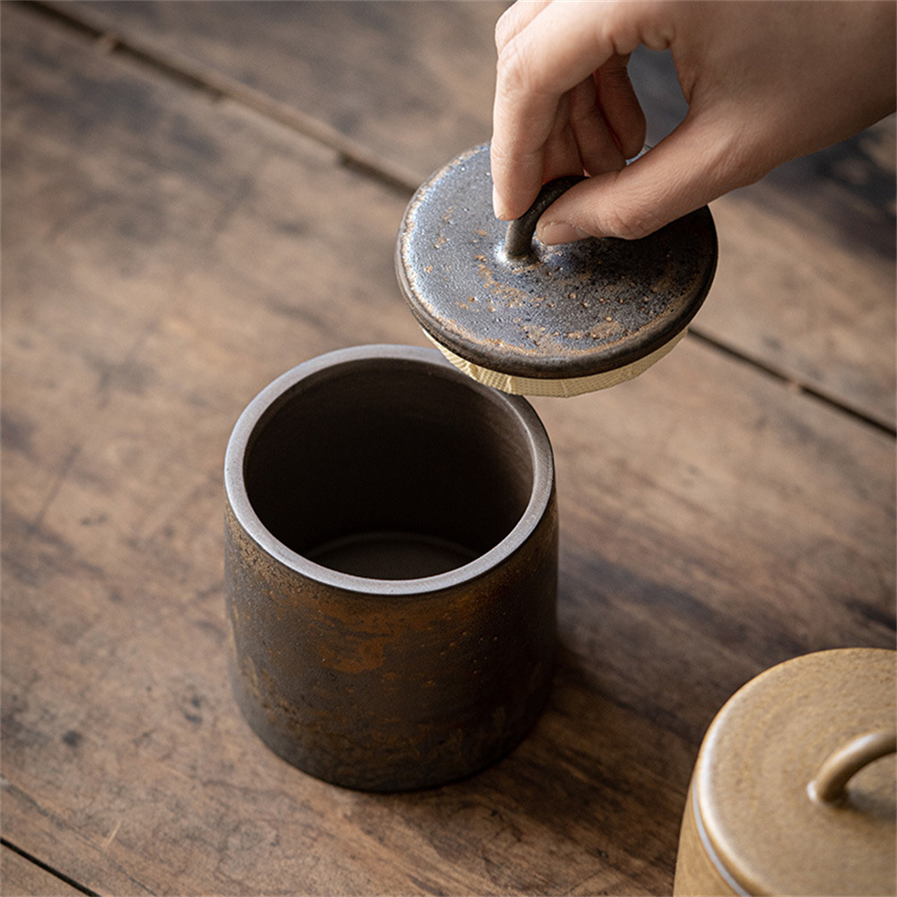 Ceramic Tea Caddy Sealed Jar S - Food Storage With Dividers 评论和价格