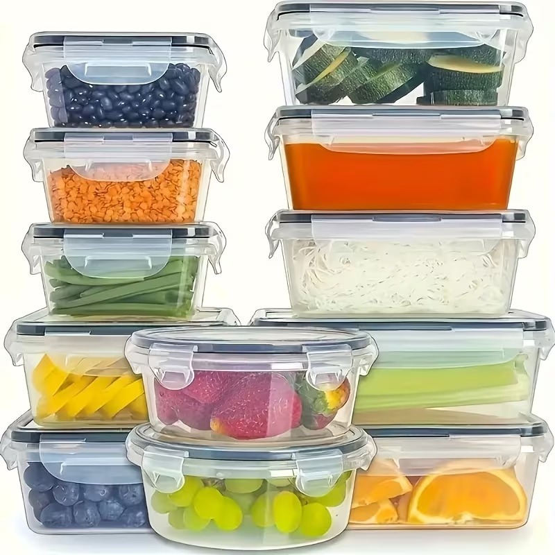 4-Piece Clear Food Storage Con - Food Storage Boxes With Lids 评论和价格
