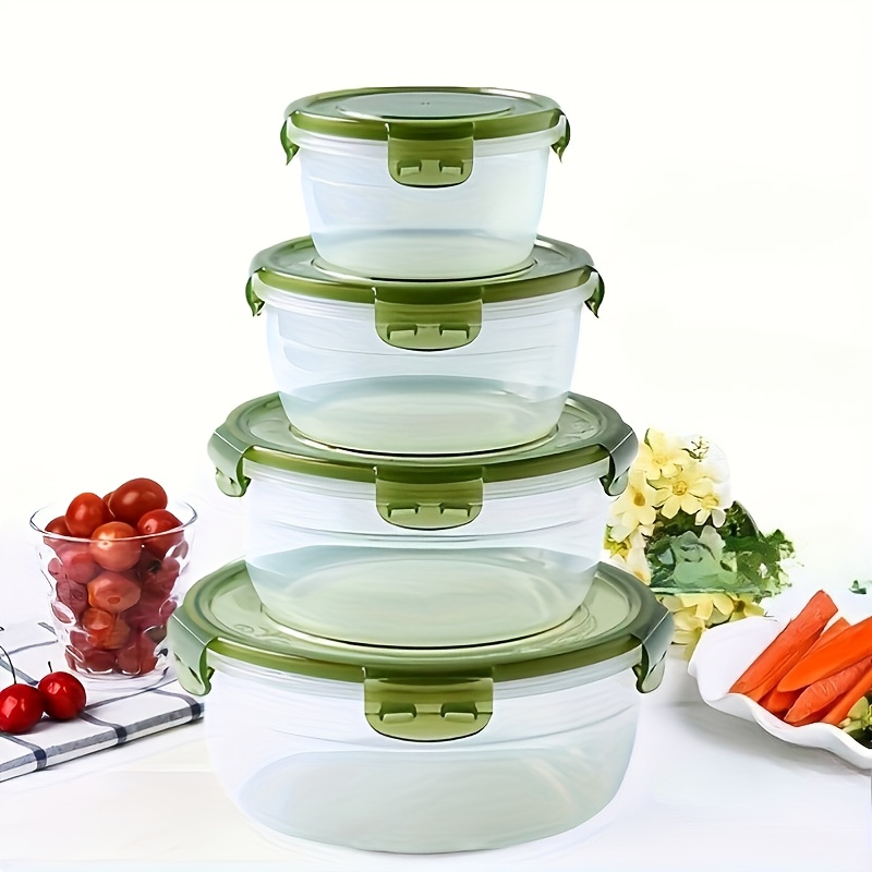 4 Plastic Food Storage Contain - Food Storage Box Set 评论和价格