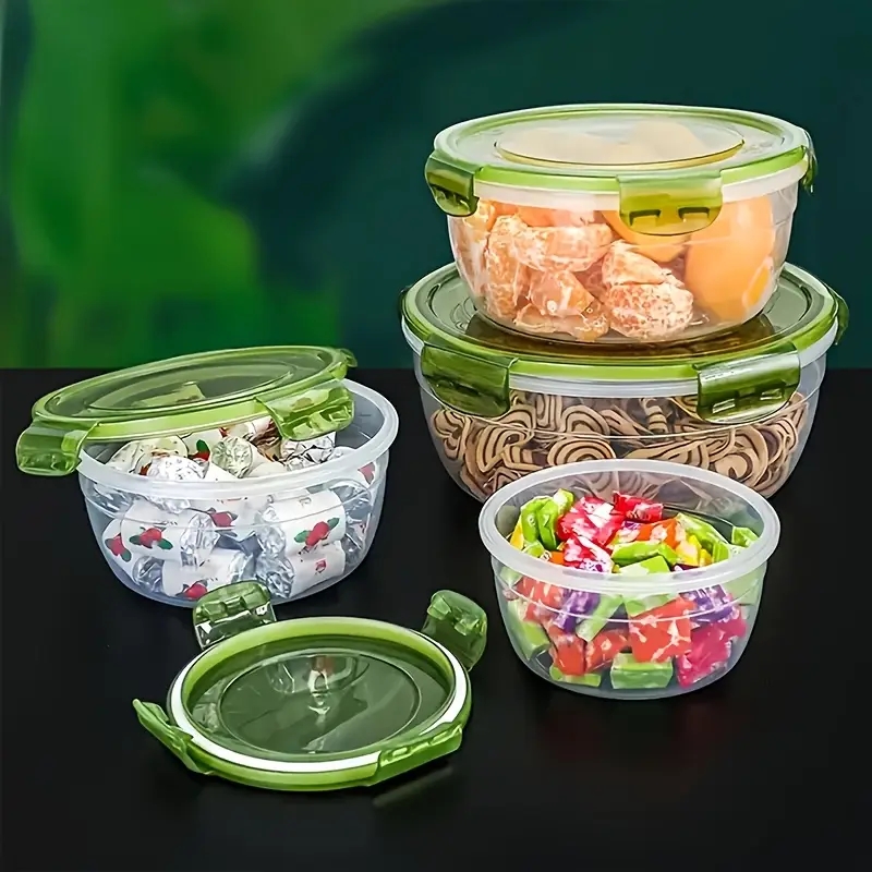4 Plastic Food Storage Contain - Food Storage Box Set 评论和价格