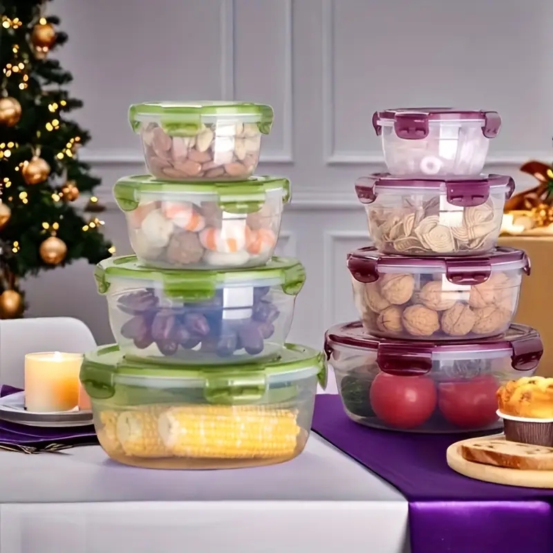 4 Plastic Food Storage Contain - Food Storage Box Set 评论和价格