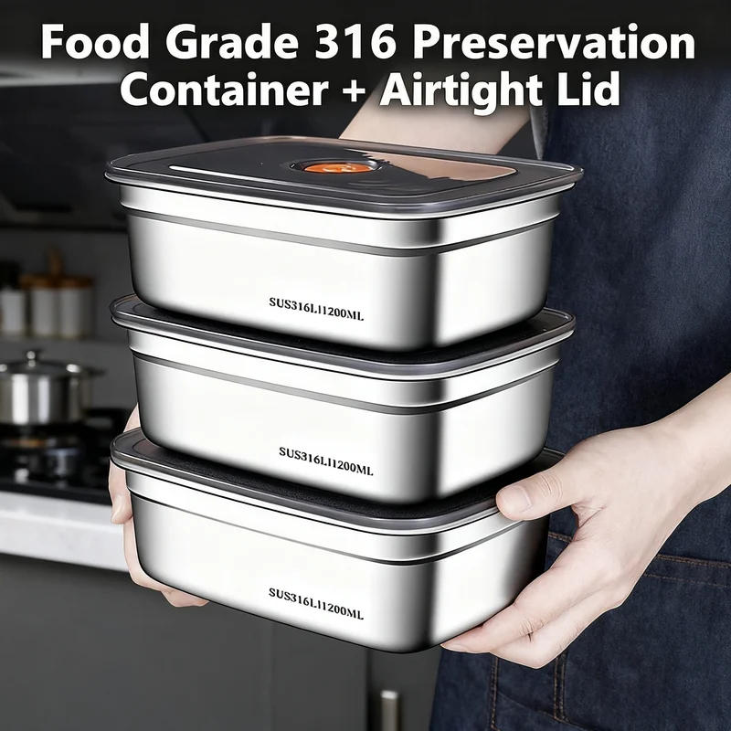 Large Capacity Stainless Steel - Food Storage Safety 评论和价格