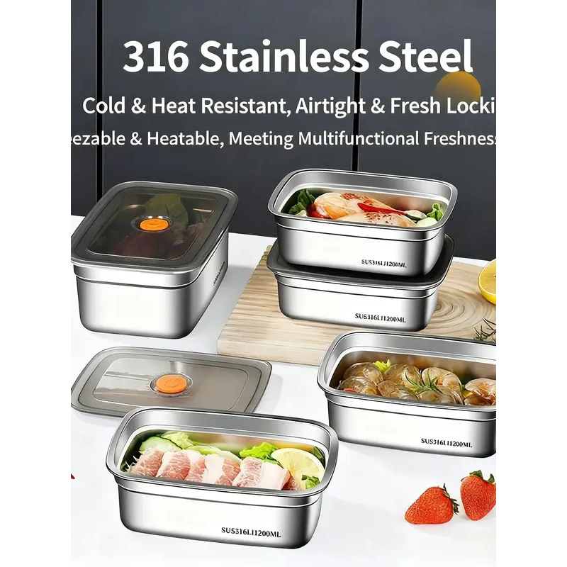 Large Capacity Stainless Steel - Food Storage Safety 评论和价格