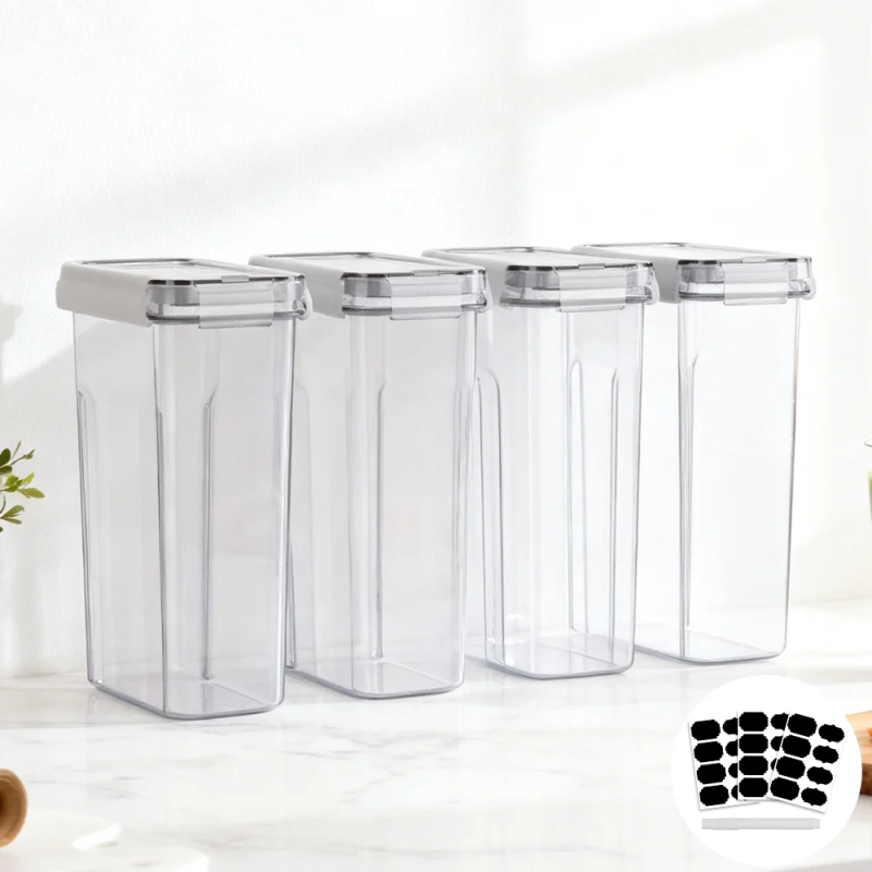 4pc/8pc Food Containers Set 4L - Airtight Cereal Jar 评论和价格