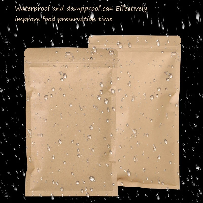 100PCS Brown Kraft Paper Zippe - Food Storage And 评论和价格