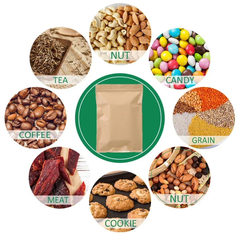 100PCS Brown Kraft Paper Zippe - Food Storage And 评论和价格