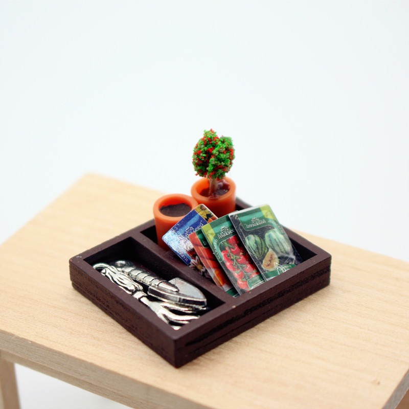 Dollhouse Gardening Wooden Box - Food Storage Plants 评论和价格