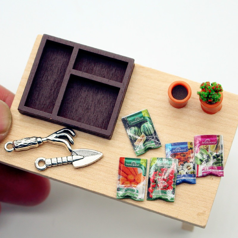Dollhouse Gardening Wooden Box - Food Storage Plants 评论和价格