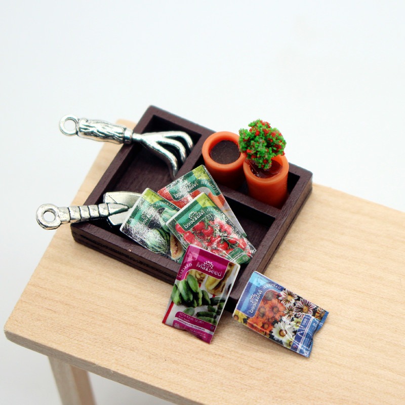 Dollhouse Gardening Wooden Box - Food Storage Plants 评论和价格