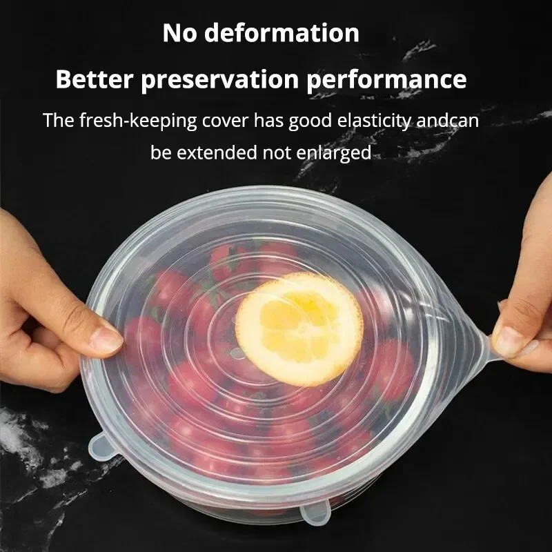 6/12pcs Adjustable Elastic Sil - Silicone Stretch Lid 评论和价格