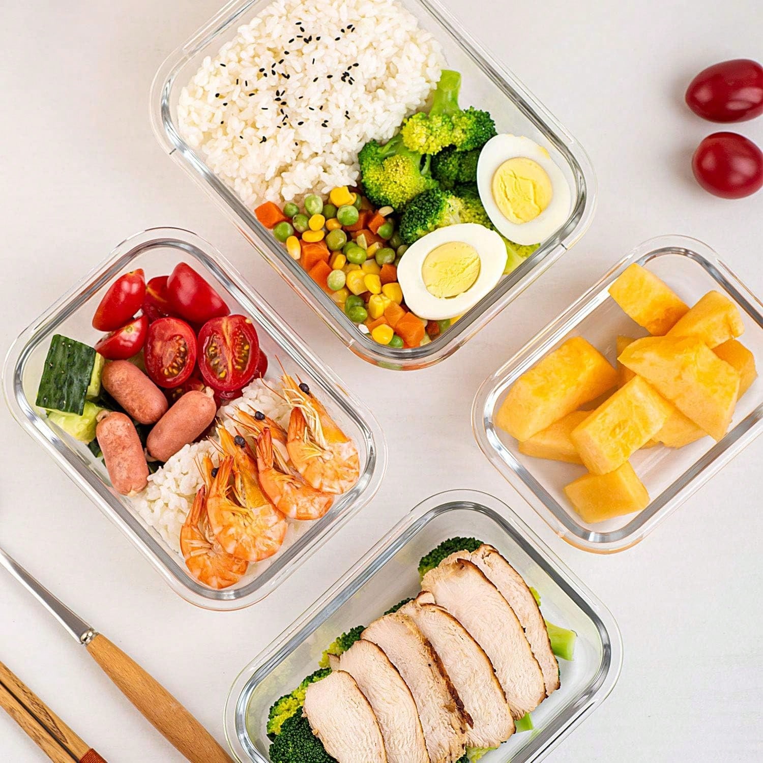 10 Pack Glass Meal Prep Contai - Food Storage Box Set 评论和价格