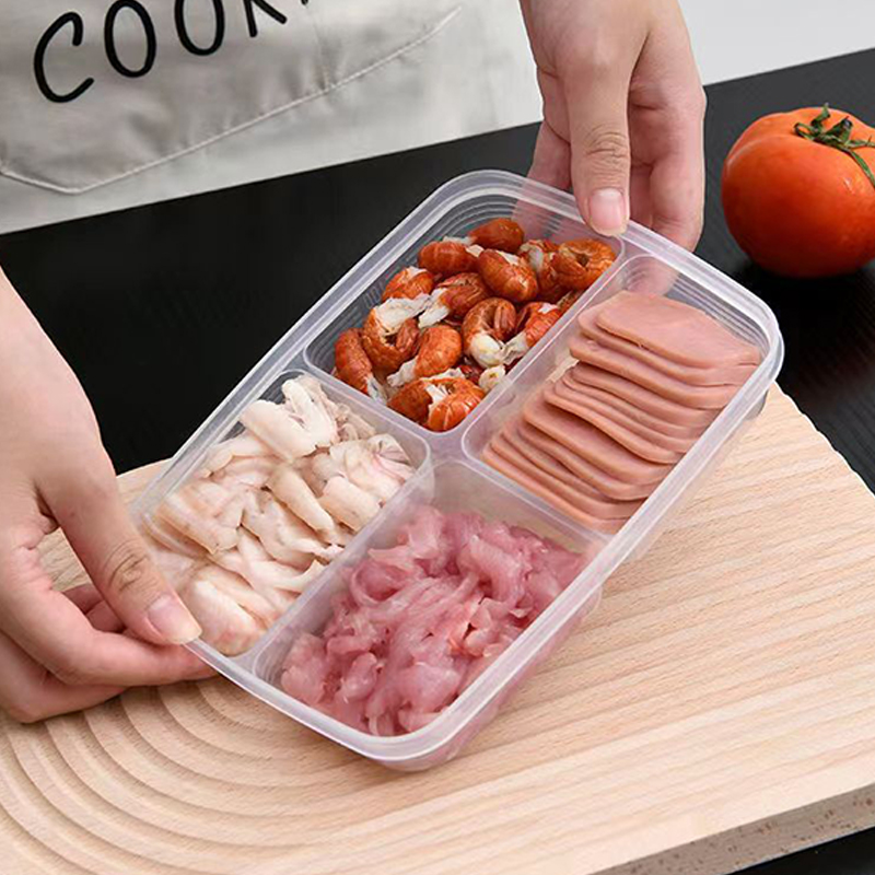 New【4 Grids Plastic Storage Bo - Food Storage With Dividers 评论和价格