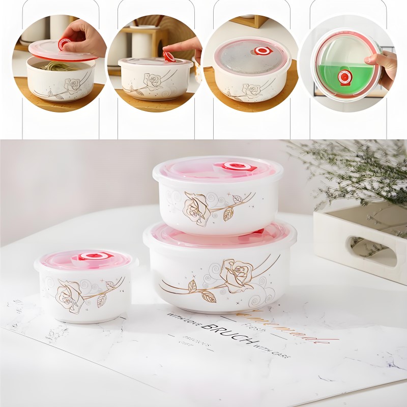 Three-piece set, fine bone chi - Food Storage Baby 评论和价格