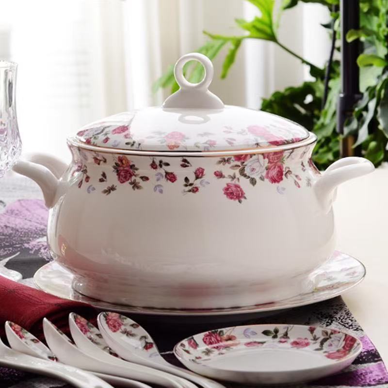 9 Inch, Bone China Tureen for  - Food Storage Plants 评论和价格