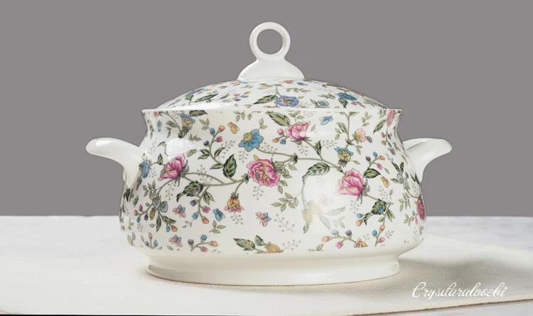 9 Inch, Bone China Tureen for  - Food Storage Plants 评论和价格