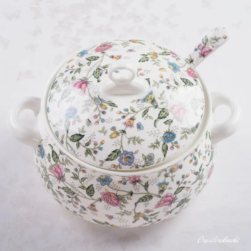 9 Inch, Bone China Tureen for  - Food Storage Plants 评论和价格