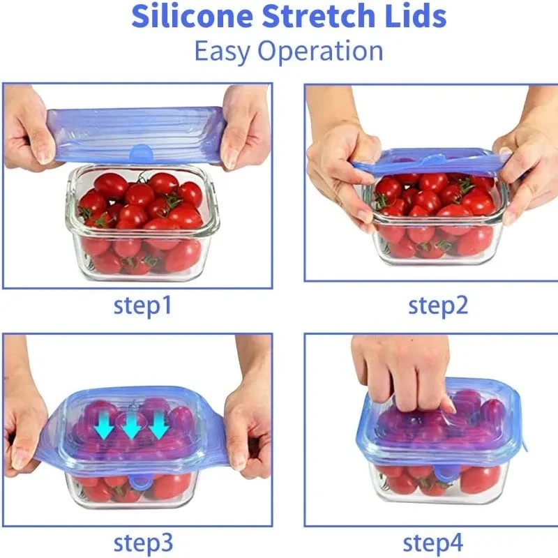 1/2set Reusable Silicone Cover - Silicone Stretch Lid 评论和价格