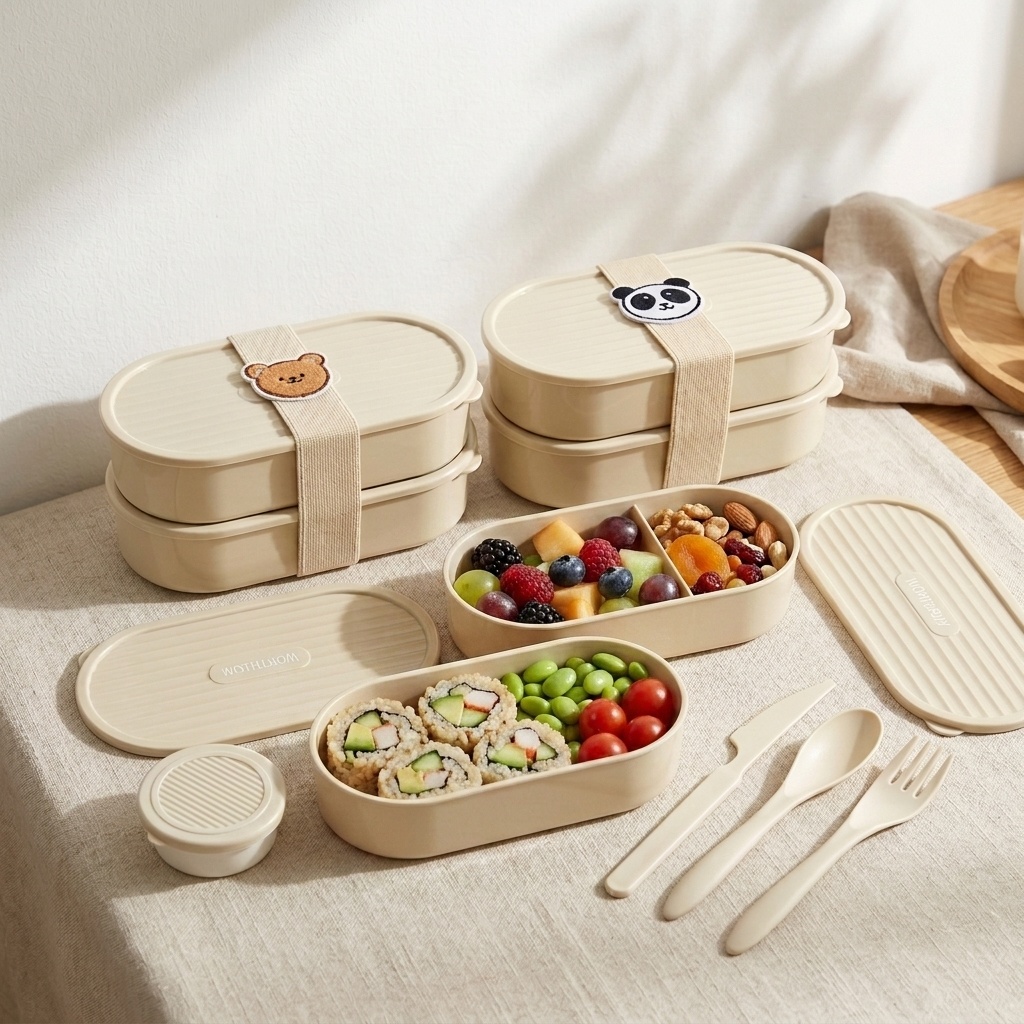 Double Layer Oval Lunch Box Wi - Food Storage Safety 评论和价格