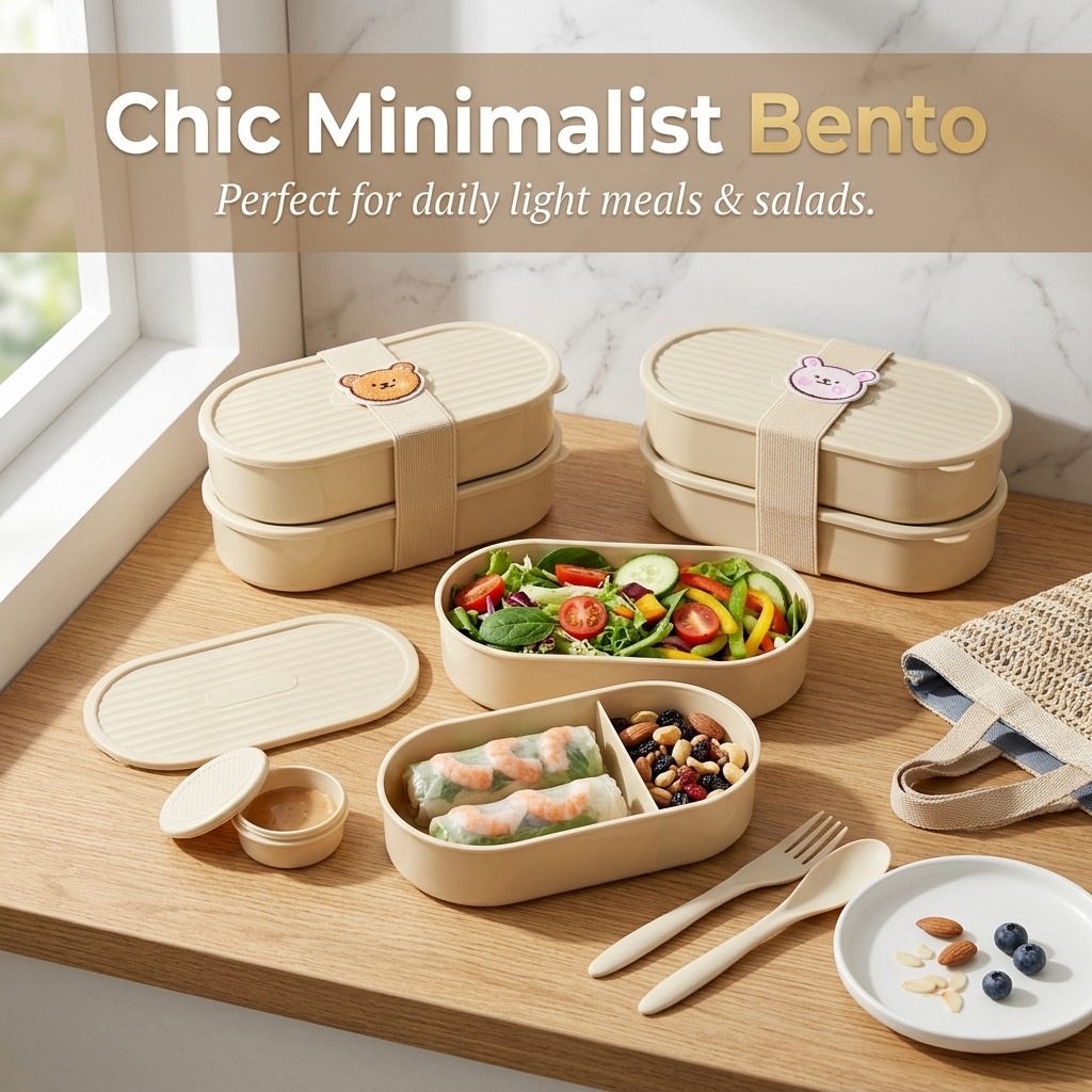 Double Layer Oval Lunch Box Wi - Food Storage Safety 评论和价格