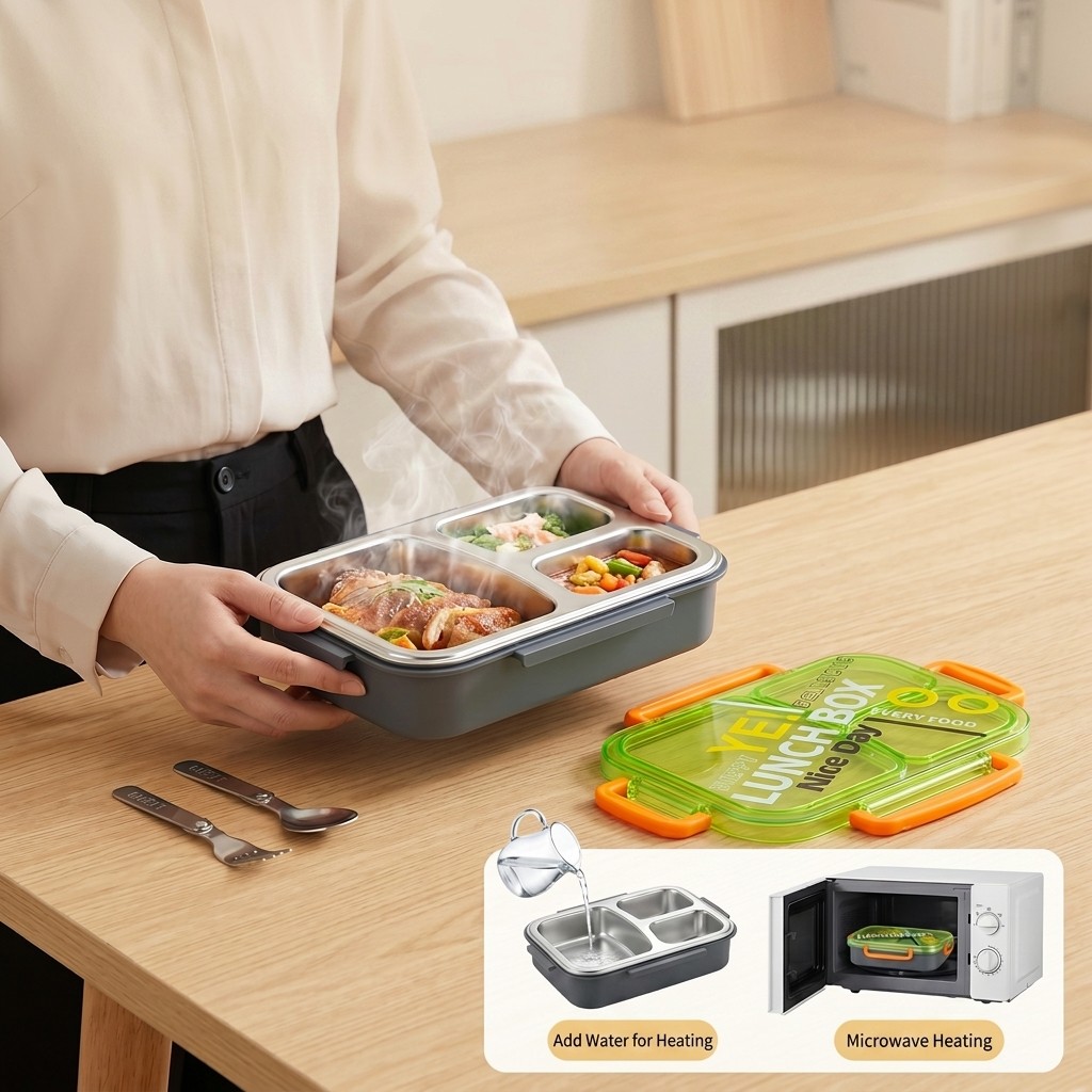 Microwavable 304 Stainless Ste - Food Storage With Dividers 评论和价格