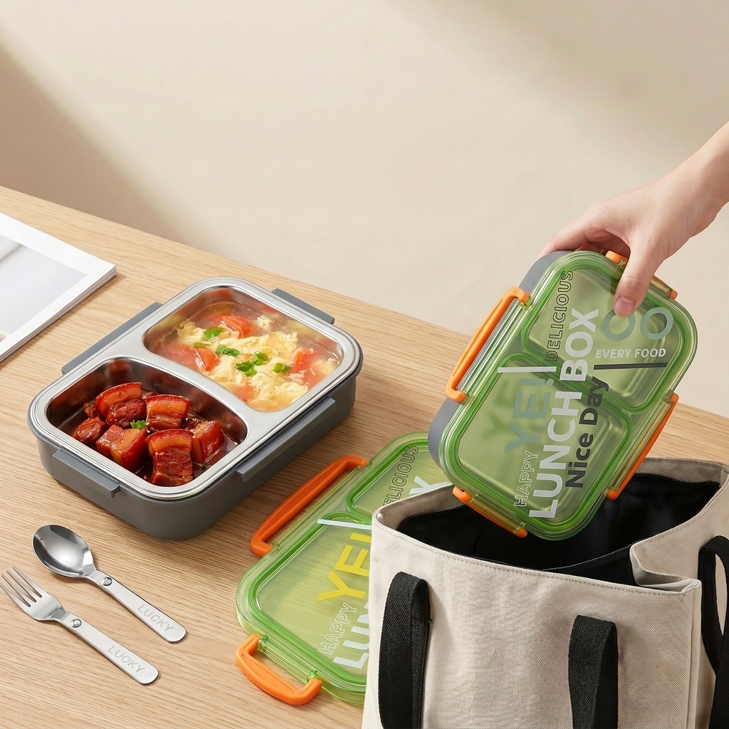 Microwavable 304 Stainless Ste - Food Storage With Dividers 评论和价格