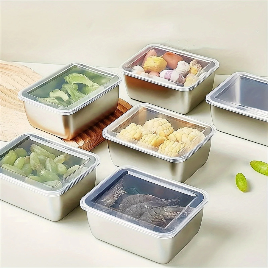 1/3/5pcs Stainless Steel Food  - Food Storage Boxes With Lids 评论和价格