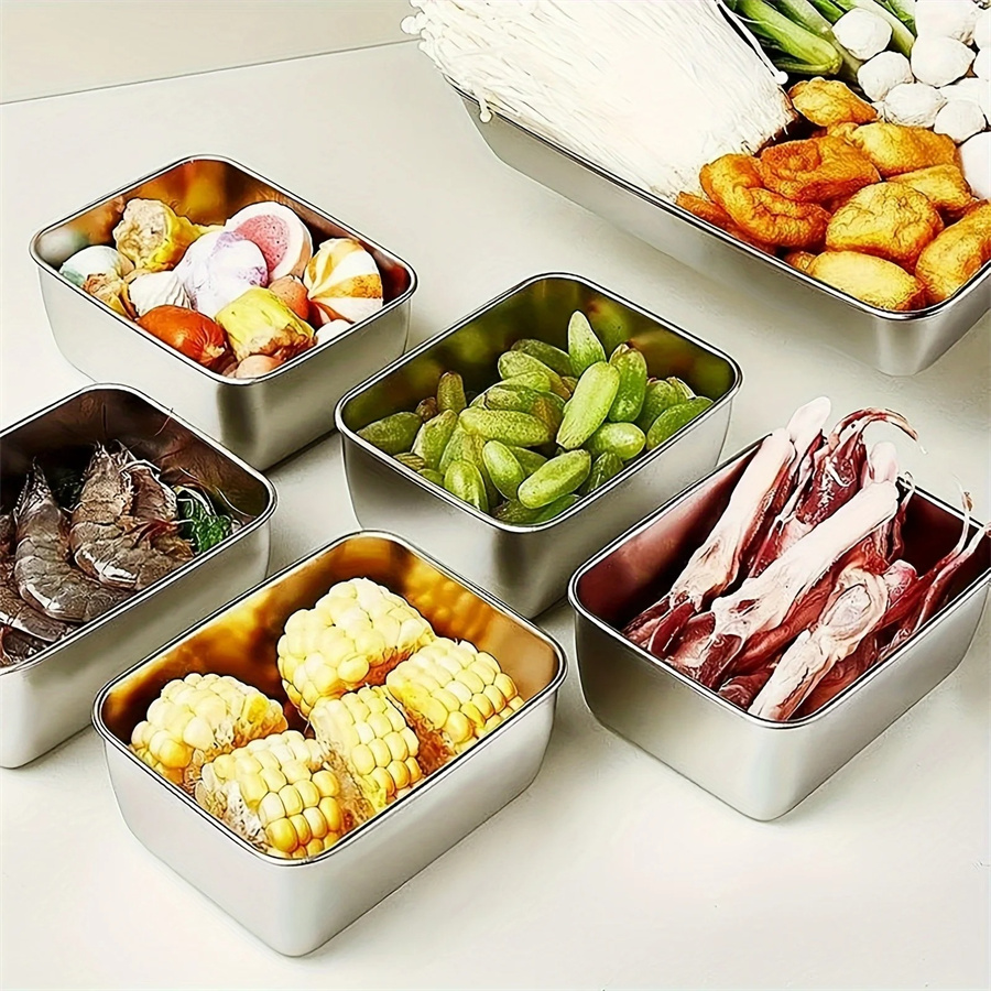 1/3/5pcs Stainless Steel Food  - Food Storage Boxes With Lids 评论和价格