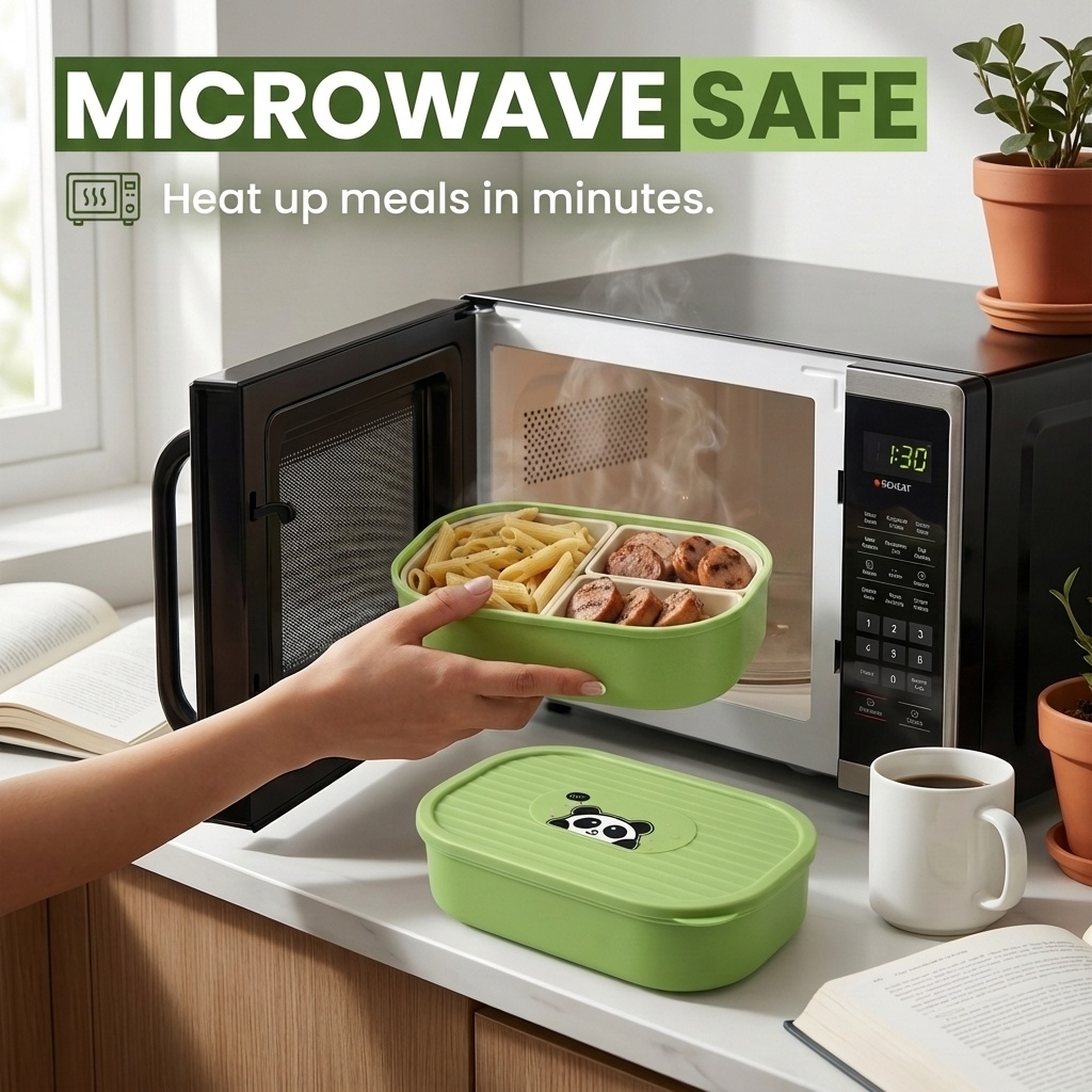 Cute Plastic Divided Lunch Box - Food Storage Safety 评论和价格